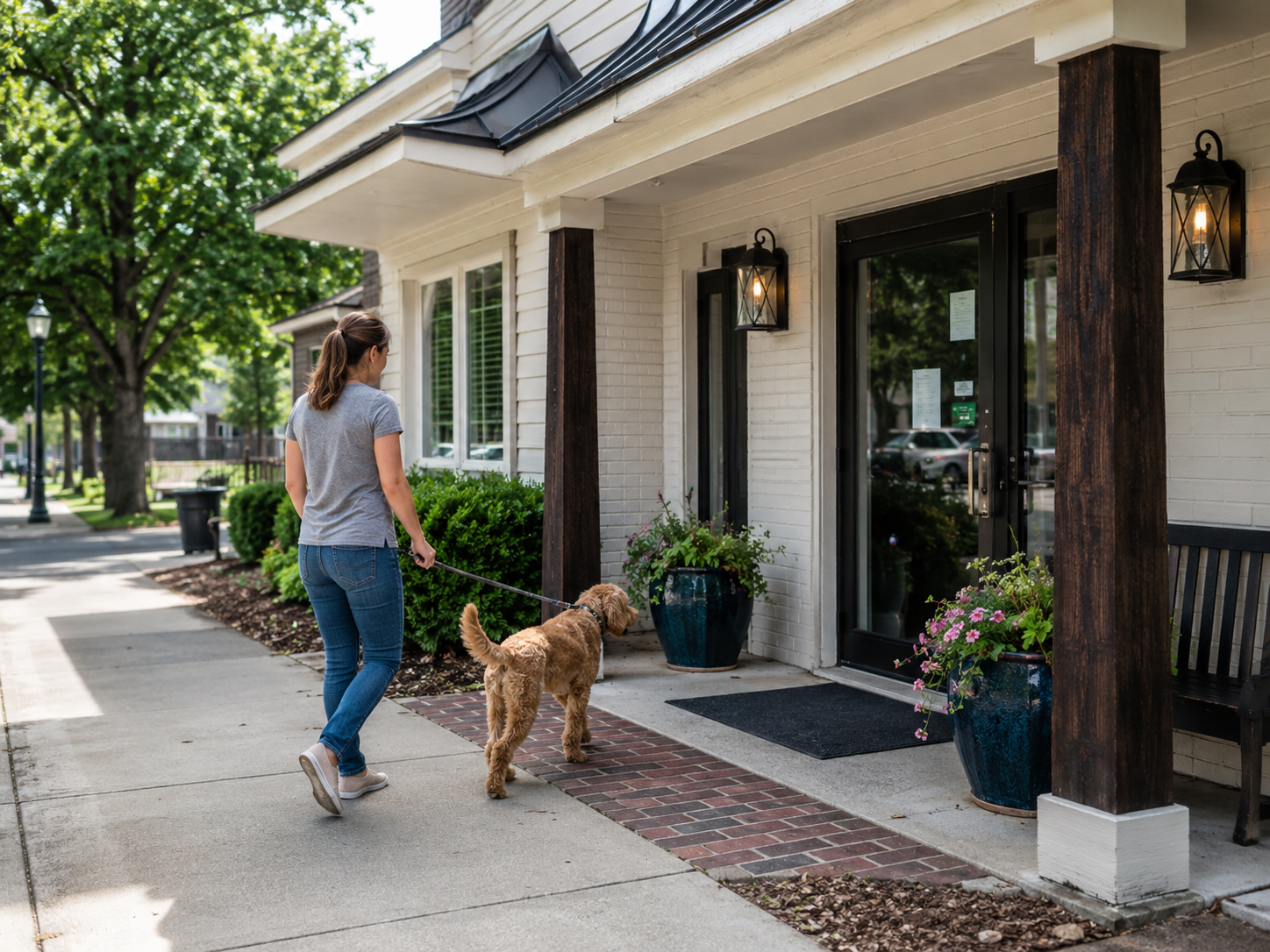 Dog receiving professional veterinary care in a modern clinic.